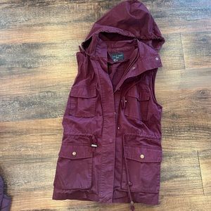 Burgundy cargo vest